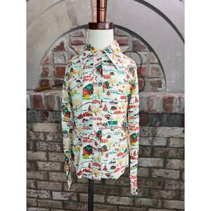 shirt button down fall farm print dagger collar kids